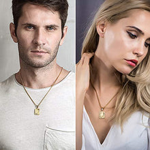 Load image into Gallery viewer, Trendsmax Initial Letter Pendant Necklace for Mens Womens Gold Plated Letter K Pendant Necklace Stainless Steel Box Link Chain 22inch