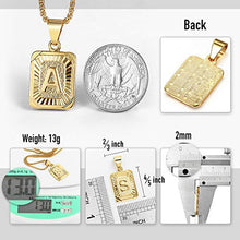 Load image into Gallery viewer, Trendsmax Initial Letter Pendant Necklace for Mens Womens Gold Plated Letter K Pendant Necklace Stainless Steel Box Link Chain 22inch